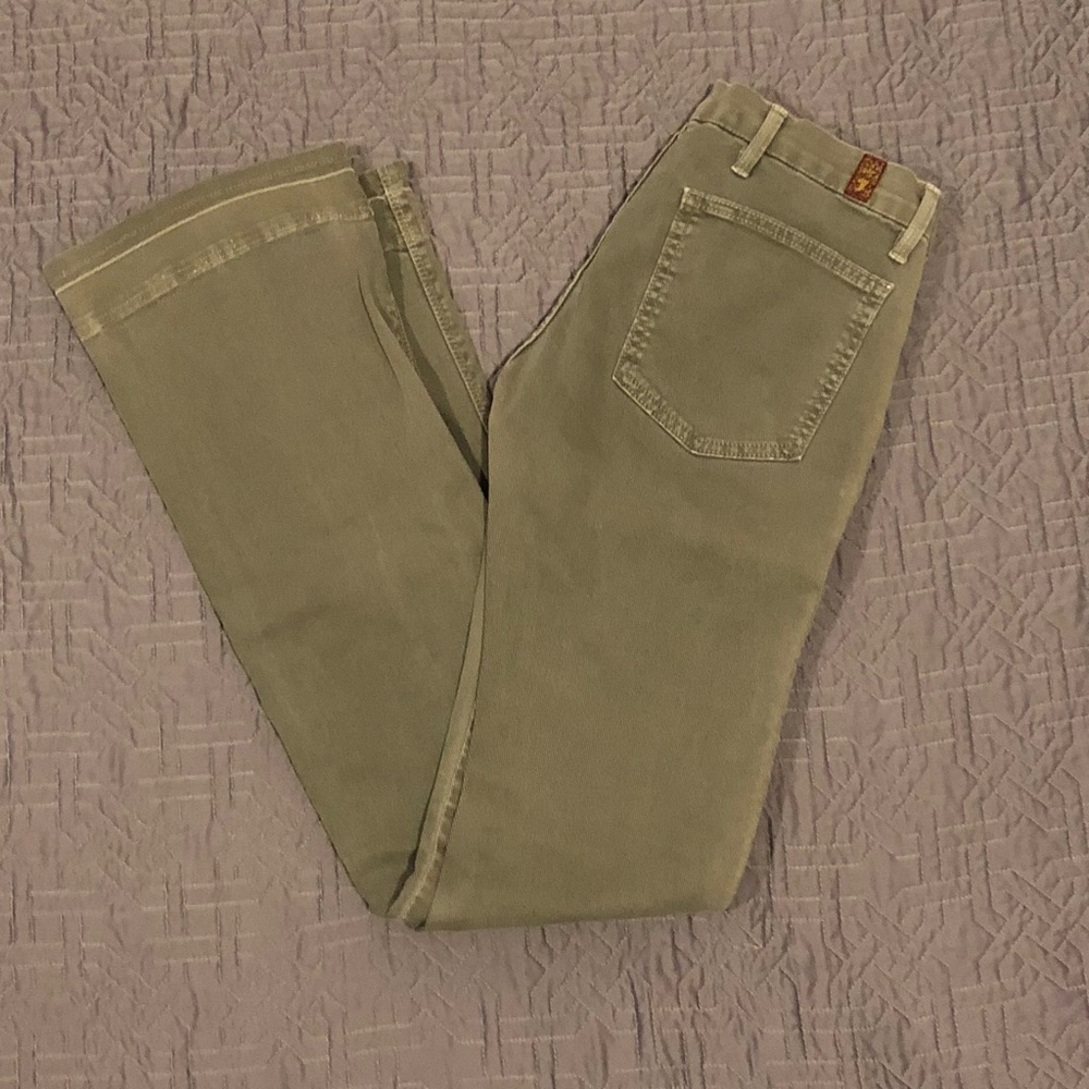 7 for All Mankind Green Grey Wash Flare Jeans 27